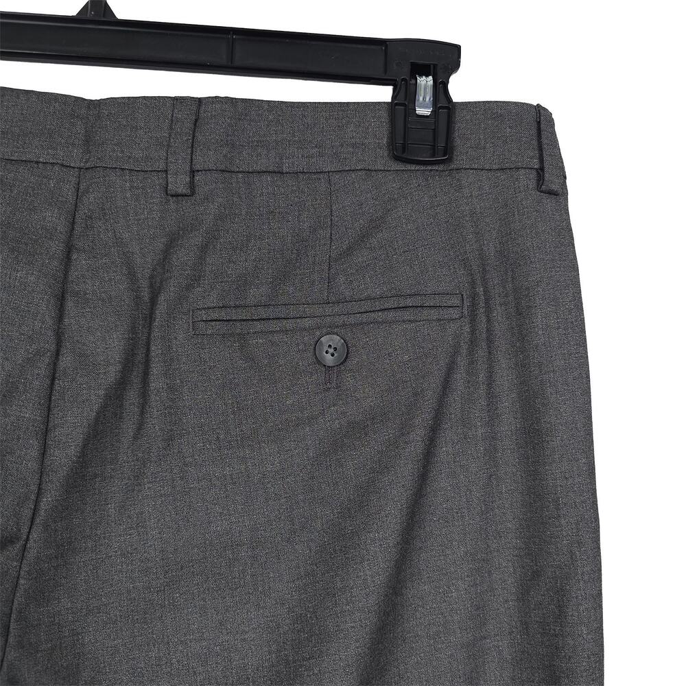 Perry Ellis Mens Slim Fit Dress Pants 36x29 Alloy Grey Solid Stretch Micro Twill - Picture 8 of 13